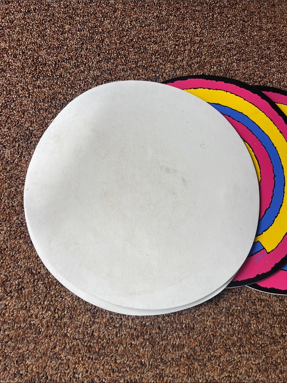 Retro 70's Joan Green Circle Vinyl Placemats 4 in Set - Picture 7 of 7